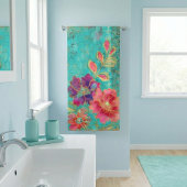 Exotische Blumen Design Badetuch Badehandtuch