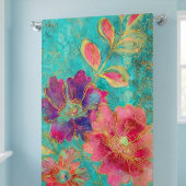 Exotische Blumen Design Badetuch Badehandtuch