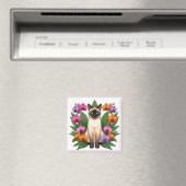 exotische Blumen Siamkatze Magnet (In Situ (Geschirrspüler))