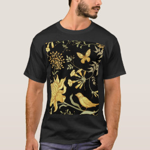 Exotische Blumen Vögel Vintage-Muster T-Shirt