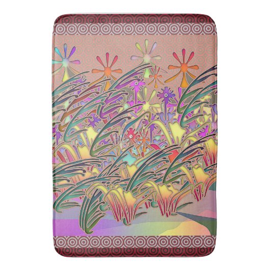 Exotische Blumengarten Badematte (Vorderseite Vertikal)