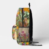 Exotische Blumengarten Bedruckter Rucksack (Rechts)
