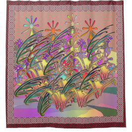 Exotische Blumengarten Duschvorhang