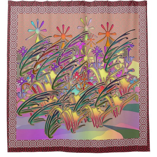 Exotische Blumengarten Duschvorhang (Vorderseite)