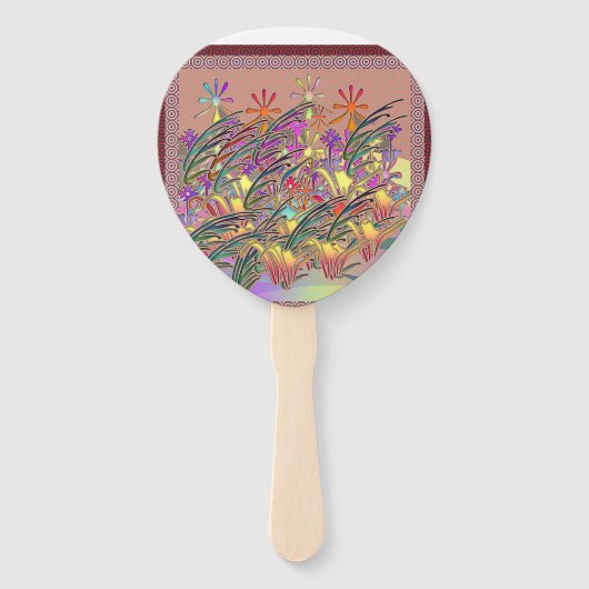 Exotische Blumengarten Fächer (Rückseite)