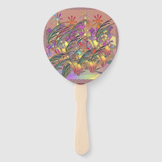 Exotische Blumengarten Fächer (Vorderseite)