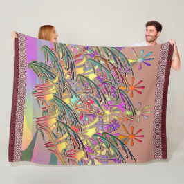 Exotische Blumengarten Fleecedecke