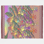 Exotische Blumengarten Fleecedecke (Vorderseite (Horizontal))
