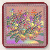 Exotische Blumengarten Getränkeuntersetzer (Vorderseite)