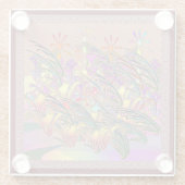 Exotische Blumengarten Glasuntersetzer (Rückseite)