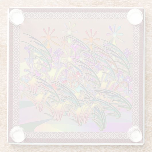 Exotische Blumengarten Glasuntersetzer (Rückseite)