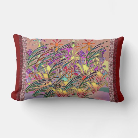 Exotische Blumengarten Lendenkissen (Vorderseite)