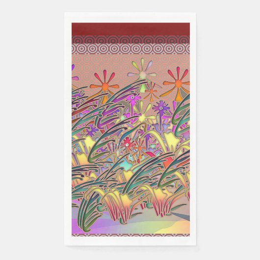 Exotische Blumengarten Serviette (Vorderseite)