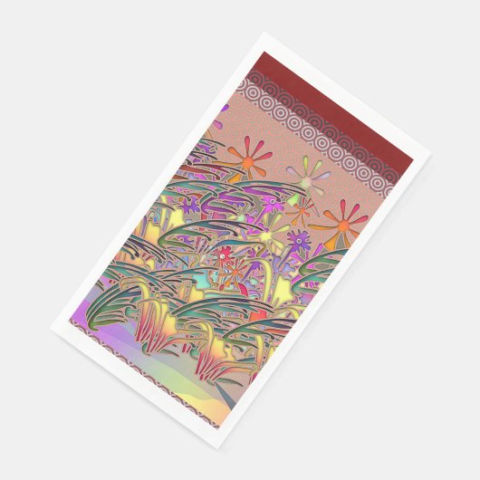 Exotische Blumengarten Serviette (Ecke)