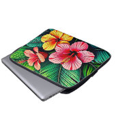 Exotische Blumengarten-Träume Laptopschutzhülle (Vorne Knopf)