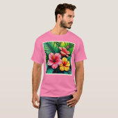 Exotische Blumengarten-Träume T-Shirt (Vorne ganz)