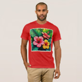 Exotische Blumengarten-Träume T-Shirt (Vorne ganz)