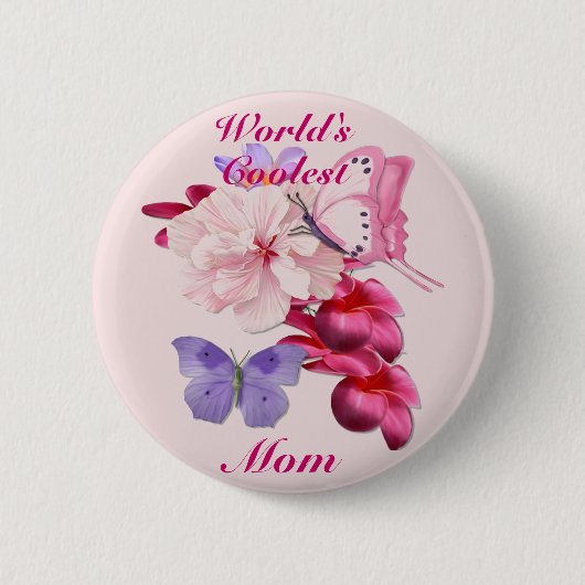 Exotische Blüte zur Mama Button (Vorderseite)