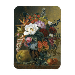 Exotische Blüten in einer griechischen Vase Magnet