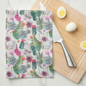 Exotische Boho Wasserfarbenkakteen und Sukkuläres  Handtuch (Viertel Falte)