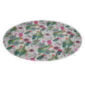 Exotische Boho Wasserfarbenkakteen und Sukkuläres  Schneidebrett (Ecke)