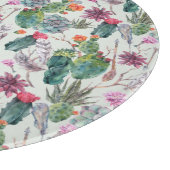 Exotische Boho Wasserfarbenkakteen und Sukkuläres  Schneidebrett (Ecke)
