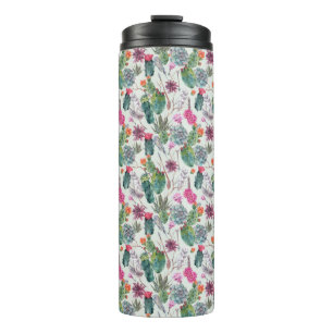 Exotische Boho Wasserfarbenkakteen und Sukkuläres Thermosbecher