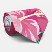 Exotische bordeauxfarbene Blume gestreift Krawatte (Gerollt)