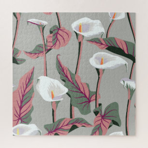 Exotische Calla: Nahtloses Vintage-Blumenmuster Puzzle