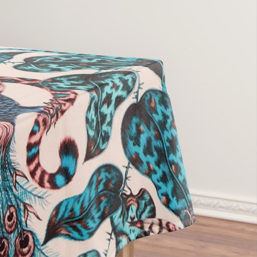 Exotische Chinoiserie Dschungeltiergewebe Tischdecke (Beispiel)