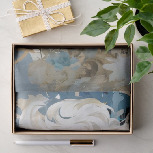 Exotische Dame mit fließendem weißem Haardecoup Seidenpapier (Geschenk)