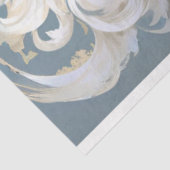 Exotische Dame mit fließendem weißem Haardecoup Seidenpapier (Ausschnitt)