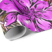 Exotische Dschungel-Blume für tropischen Hibiskus Geschenkpapier (Rolleneckpunkt)