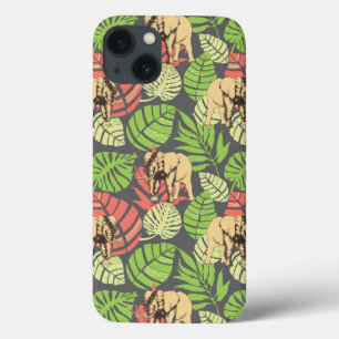 Exotische DschungelBlätter und Elefanten Case-Mate iPhone Hülle
