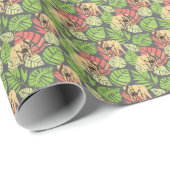 Exotische DschungelBlätter und Elefanten Geschenkpapier (Rolleneckpunkt)