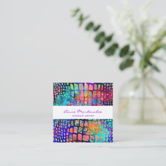 Exotische Farbe Schlange Quadratische Visitenkarte (Stehend Vorderseite)