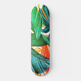 Exotische farbenfrohe Blätter aus Palmen Skateboard