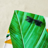 Exotische farbenfrohe Blätter aus Palmen Strandtuch (Beispiel)