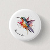 Exotische, farbenfrohe Kolibri individuell anpassb Button (Vorderseite)