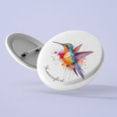 Exotische, farbenfrohe Kolibri individuell anpassb Button
