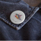 Exotische, farbenfrohe Kolibri individuell anpassb Button