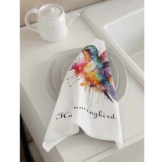 Exotische, farbenfrohe Kolibri individuell anpassb Geschirrtuch