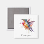 Exotische, farbenfrohe Kolibri individuell anpassb Magnet (Vorderseite/Rückseite)