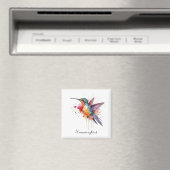 Exotische, farbenfrohe Kolibri individuell anpassb Magnet (In Situ (Geschirrspüler))