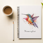 Exotische, farbenfrohe Kolibri individuell anpassb Notizblock