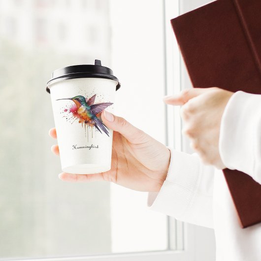 Exotische, farbenfrohe Kolibri individuell anpassb Pappbecher