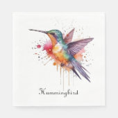 Exotische, farbenfrohe Kolibri individuell anpassb Serviette (Vorderseite)