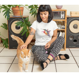 Exotische, farbenfrohe Kolibri individuell anpassb T-Shirt