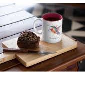 Exotische, farbenfrohe Kolibri individuell anpassb Zweifarbige Tasse