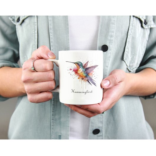 Exotische, farbenfrohe Kolibri individuell anpassb Zweifarbige Tasse